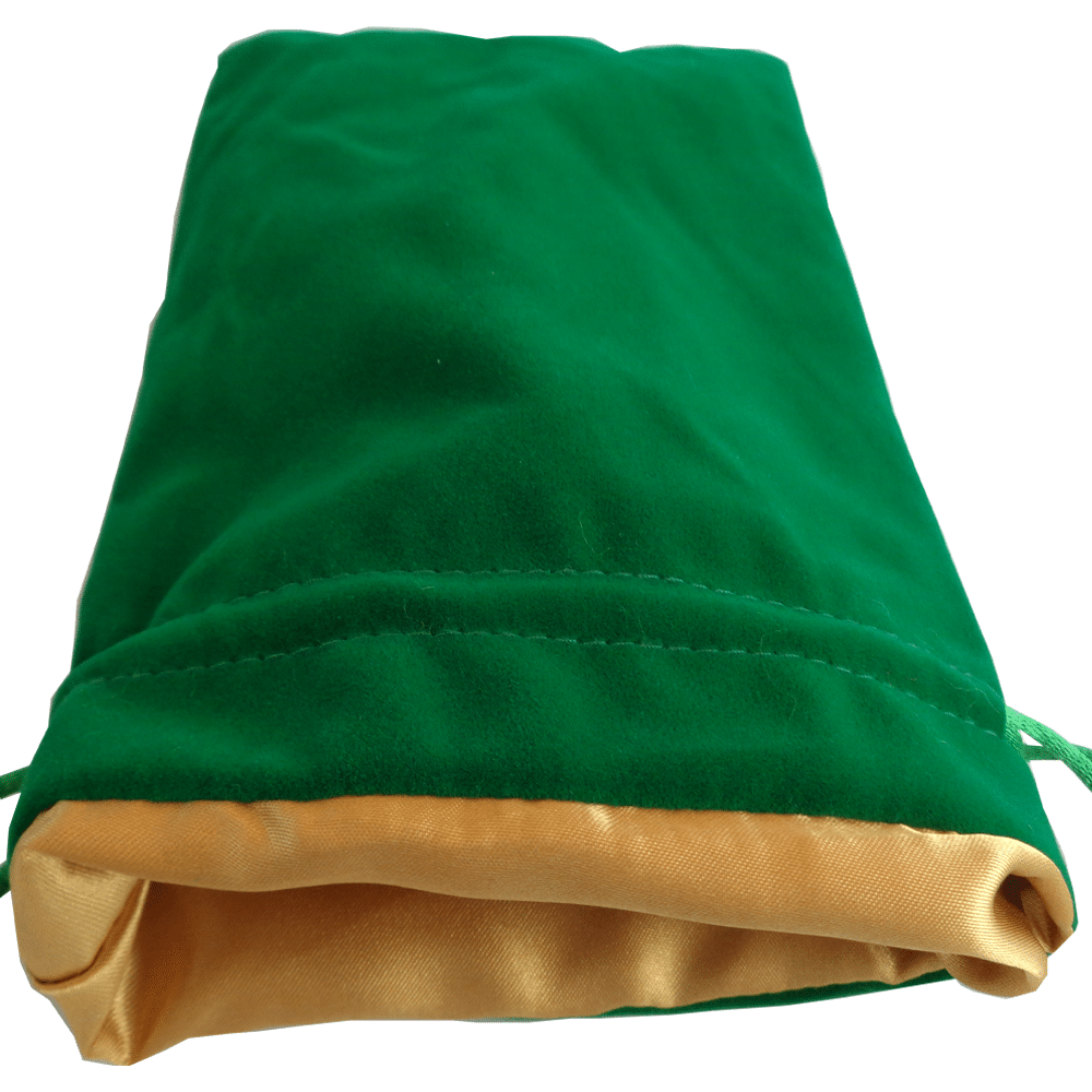 MDG Large Dice Bag Green Velvet w/ Gold Satin image 0